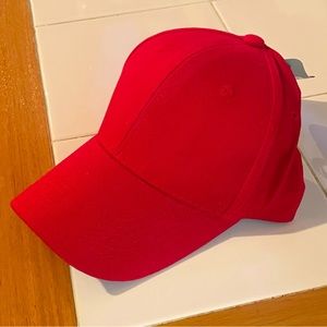Menβs Plain Ball Cap Red